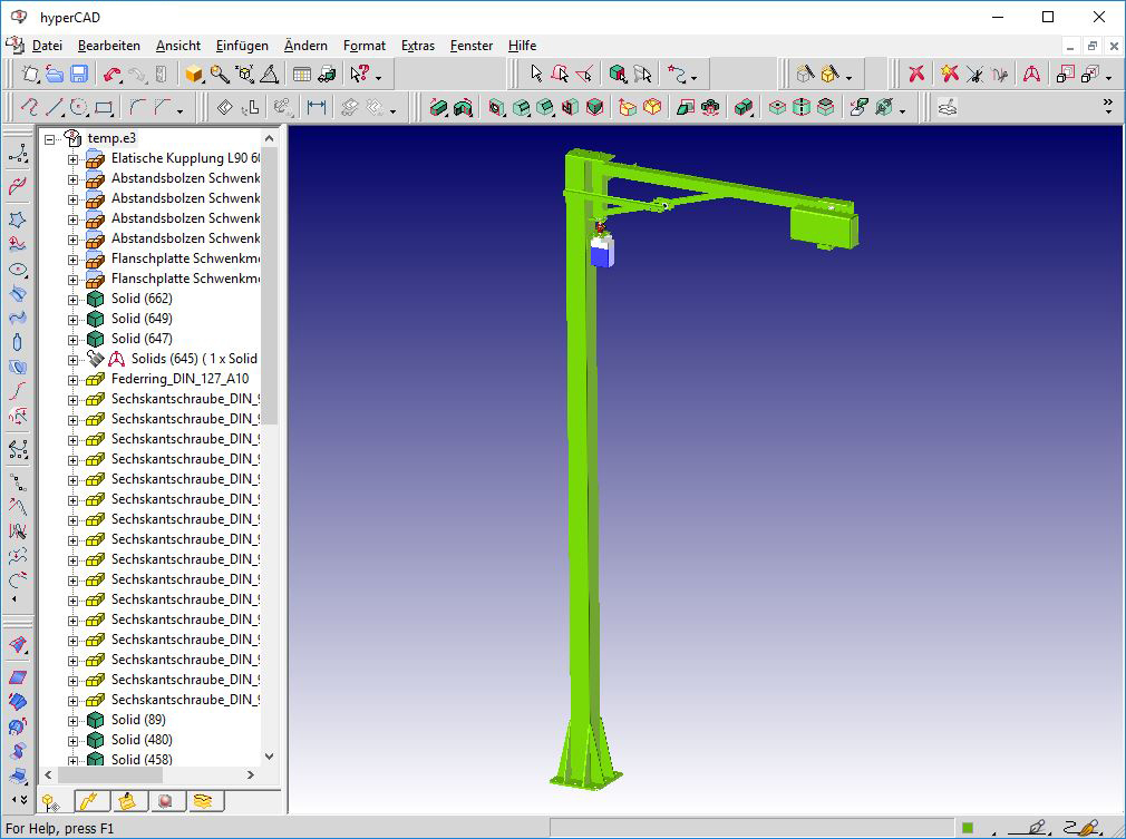Technische Zeichnung eines Galgen - CAD Konstruktion Dienstleistung